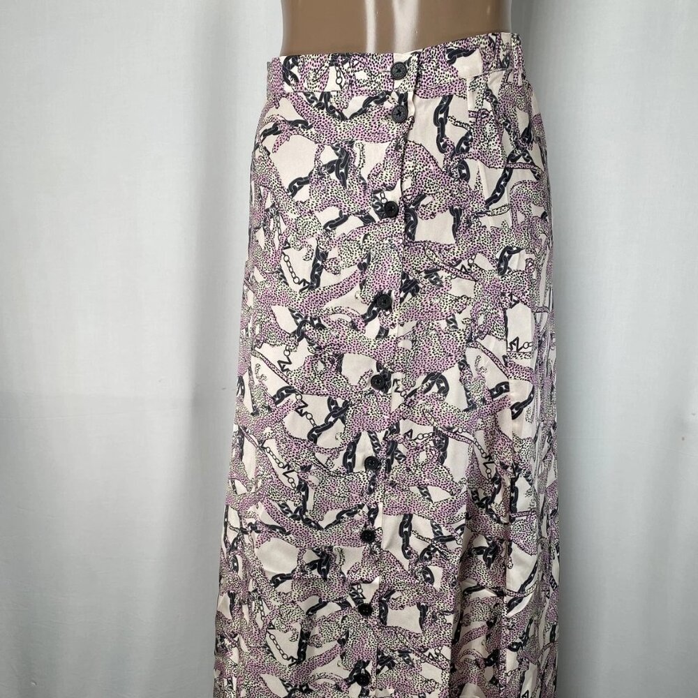 NEW ZADIG & VOLTAIRE Women’s June Silk Midi Skirt – Ecru – Size 34/US 2